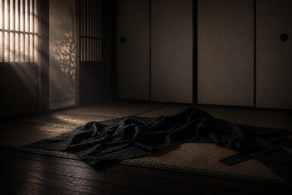 鬼滅の刃の沼の鬼の過去や元忍者説をイメージした暗い和風の画像